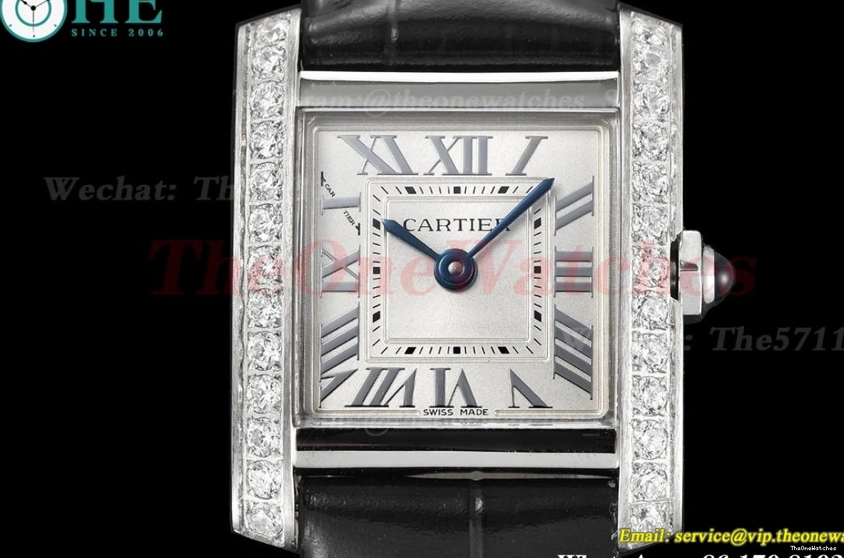 LE Dia Quartz Silver SS 8848F Dial Française Black Tank 21.2mm 0416